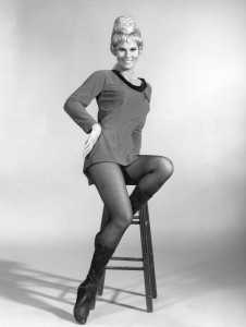 Grace Lee Whitney in costume as Yeoman Rand
